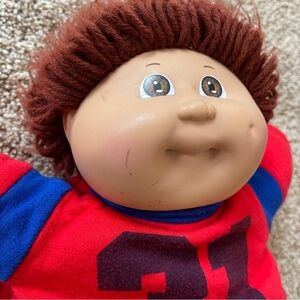 Cabbage Patch Kid Doll Red Hair Brown Eye Boy 31 Sweatshirt Jeans 1982 Toy Plush